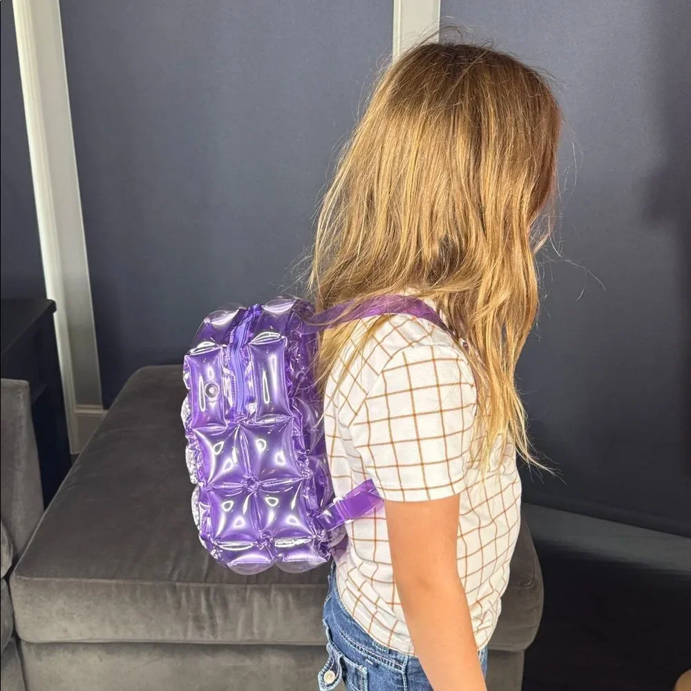 Purple Inflatable 90’s Retro Bubble BackPack Foam Ball One Size VINTAGE